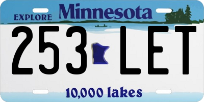 MN license plate 253LET