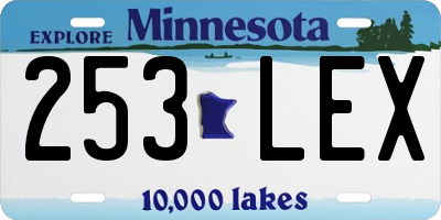 MN license plate 253LEX