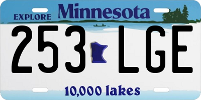 MN license plate 253LGE
