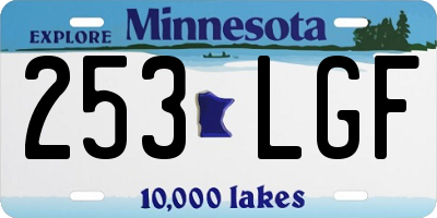 MN license plate 253LGF