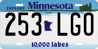 MN license plate 253LGO