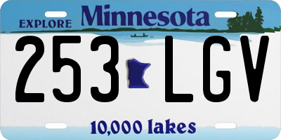 MN license plate 253LGV