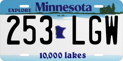 MN license plate 253LGW