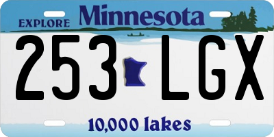 MN license plate 253LGX