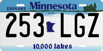 MN license plate 253LGZ