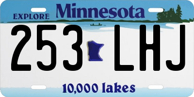 MN license plate 253LHJ