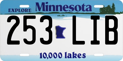 MN license plate 253LIB