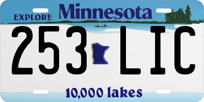 MN license plate 253LIC