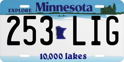 MN license plate 253LIG