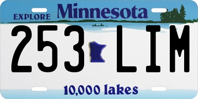 MN license plate 253LIM