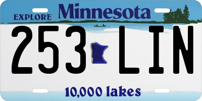 MN license plate 253LIN
