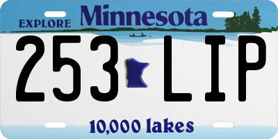 MN license plate 253LIP