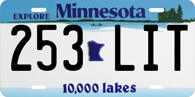 MN license plate 253LIT