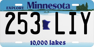 MN license plate 253LIY