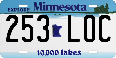 MN license plate 253LOC