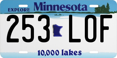 MN license plate 253LOF