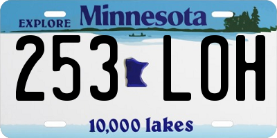 MN license plate 253LOH