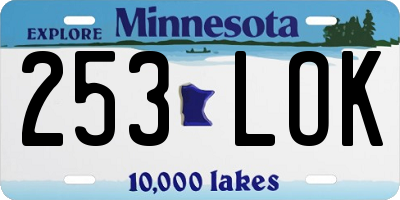 MN license plate 253LOK