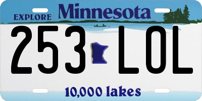 MN license plate 253LOL
