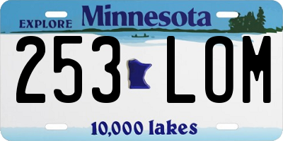 MN license plate 253LOM