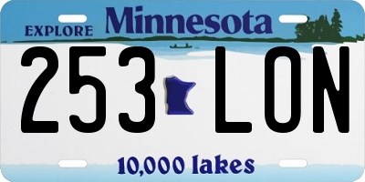 MN license plate 253LON