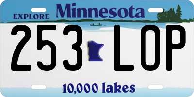 MN license plate 253LOP