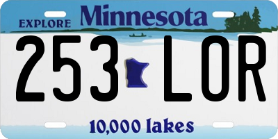 MN license plate 253LOR