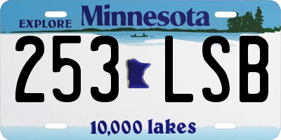 MN license plate 253LSB