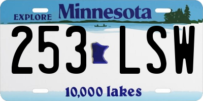 MN license plate 253LSW