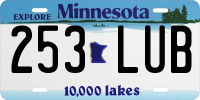 MN license plate 253LUB