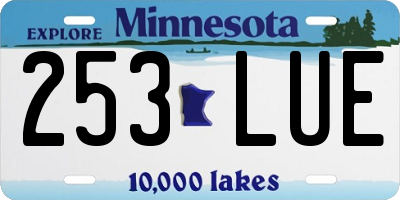 MN license plate 253LUE