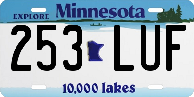MN license plate 253LUF