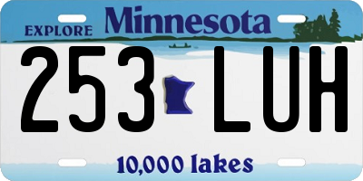 MN license plate 253LUH