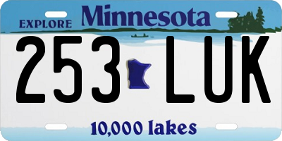MN license plate 253LUK