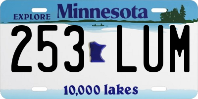 MN license plate 253LUM
