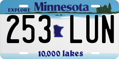 MN license plate 253LUN