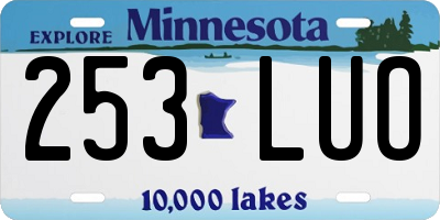 MN license plate 253LUO