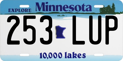 MN license plate 253LUP