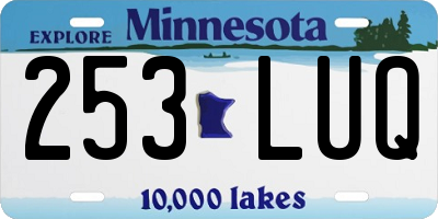 MN license plate 253LUQ