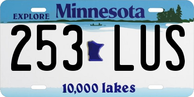MN license plate 253LUS