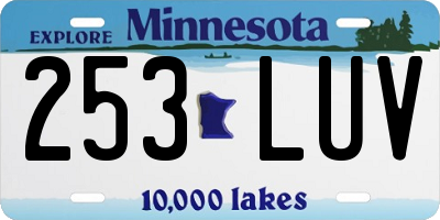 MN license plate 253LUV