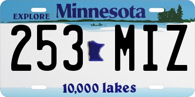 MN license plate 253MIZ