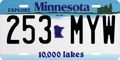 MN license plate 253MYW