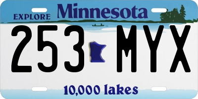 MN license plate 253MYX