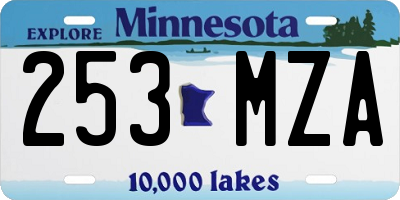 MN license plate 253MZA