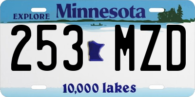 MN license plate 253MZD