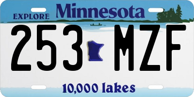 MN license plate 253MZF