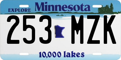 MN license plate 253MZK