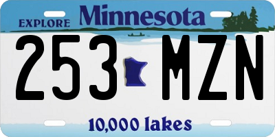 MN license plate 253MZN