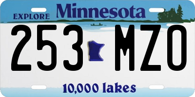 MN license plate 253MZO